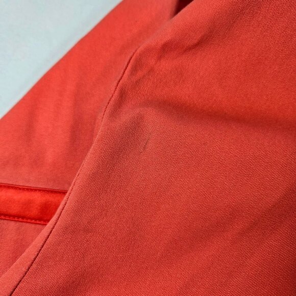 St. John Sport Coral Zip-Up Jacket Satin Trim Size M Gold Buckles‎ Cotton Blend - Picture 9 of 13
